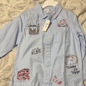 GAP Light Blue London-Themed Kids Shirt